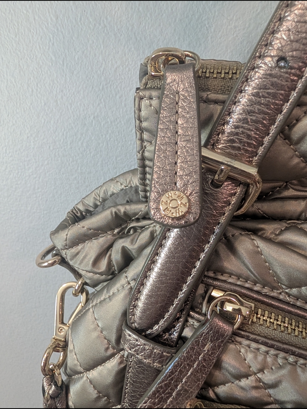 MZ Wallace Quilted Metallic Crosby Everywhere Tote - Silver - Picture 3 of 14
